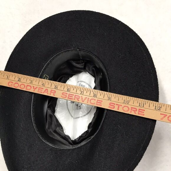 WESTERN EXPRESS Felt Stetson Hat Men 7 Cowboy Westworld Man in Black Gold Trim - Picture 11 of 14